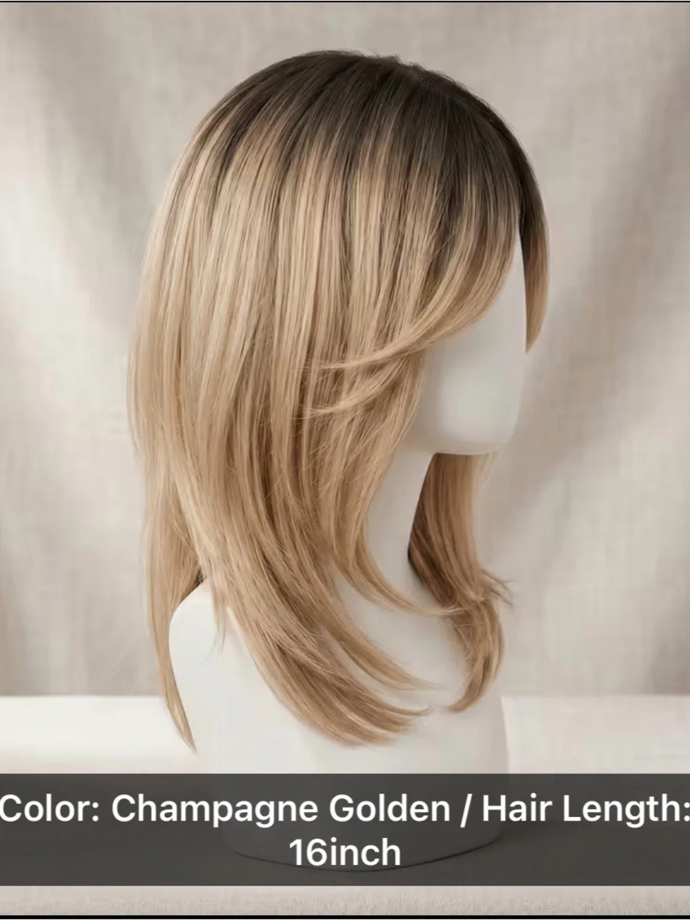 Blonde Layered Women's Wig with Face-Framing Bangs